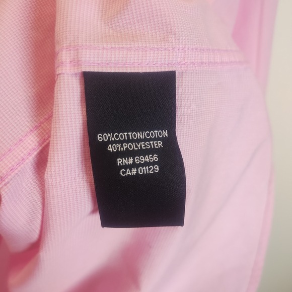 Lauren Ralph Lauren Long Sleeve Button Down Shirt Boys 18 Pink Logo Black Label - Picture 7 of 10